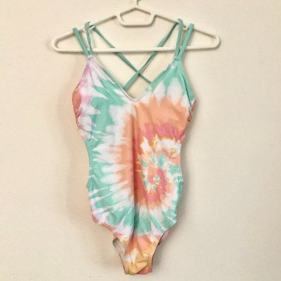 *Donating soon* Tie Dye One Piece Open Back Bathing Suit - Picture 1 of 10
